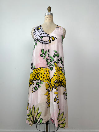 Robe évasée féline et florale (4)