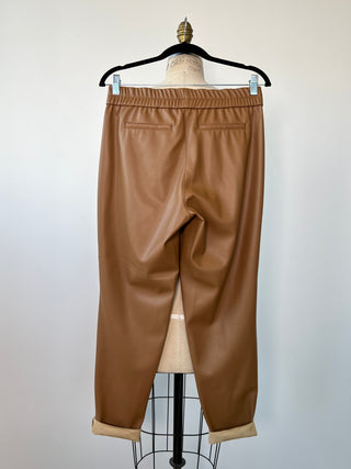 Nutmeg Faux Leather Pants with Elastic Waist (8)