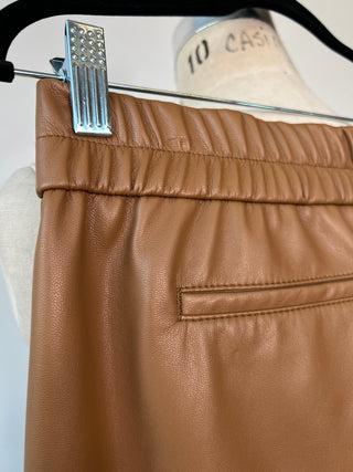 Nutmeg Faux Leather Pants with Elastic Waist (8)