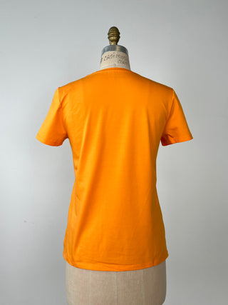 T-shirt tangerine à strass assortis (XS-L)