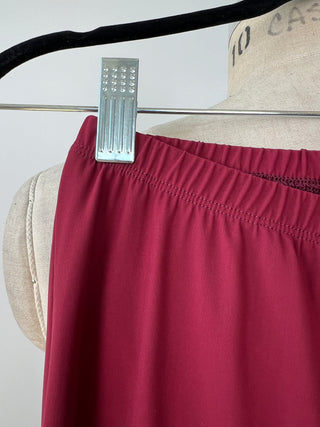 Pantalon cigarette en microfibre cerise (S)