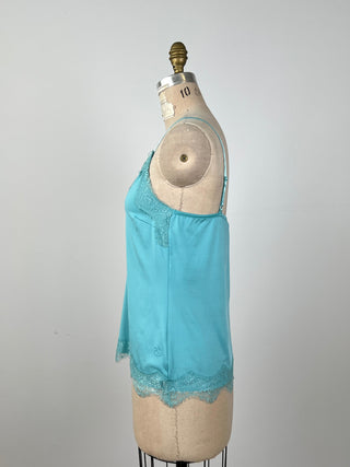 Lagoon blue camisole with matching lace (S)