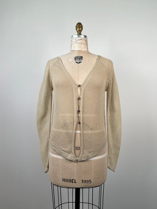 Ivory openwork knit precious cardigan (XS/S)