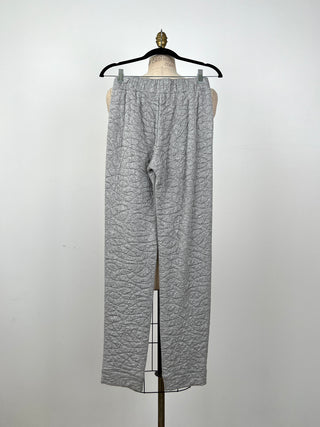 Pantalon jogger en molleton gris à effet capitonné (XS)