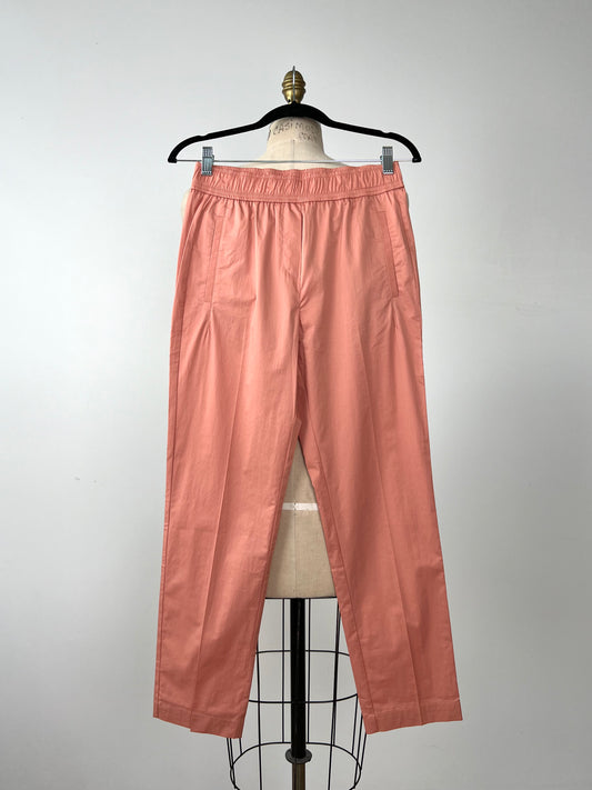 Pantalon en toile de coton rose brique (4)