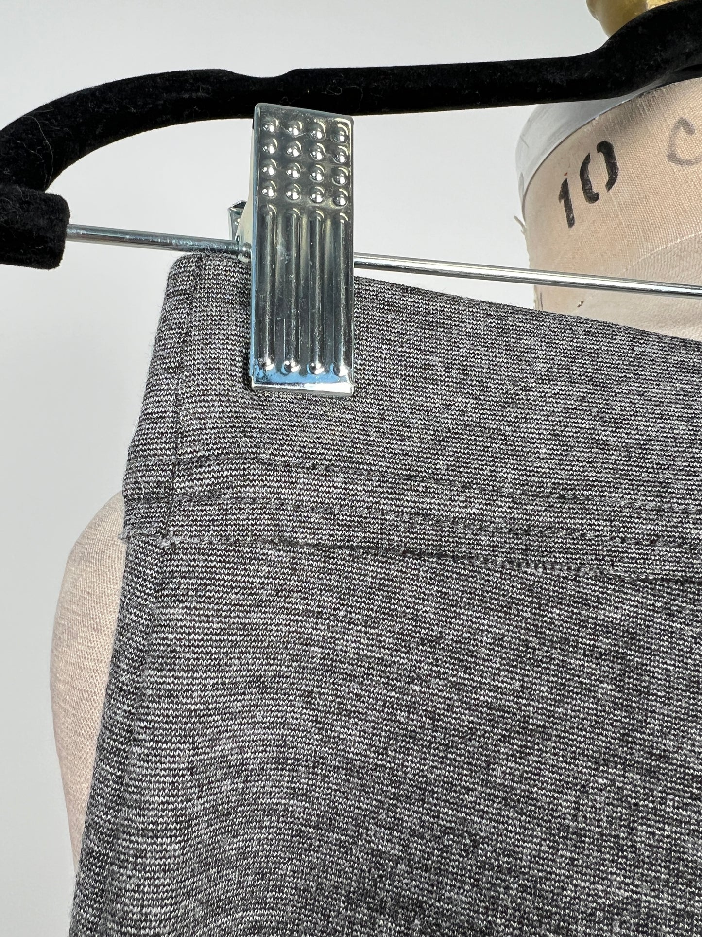 Pantalon legging et tricot tissé gris chiné (S)