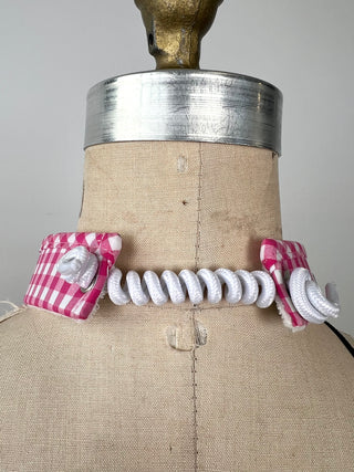 Visière ajustable à carreaux vichy rose (TU)