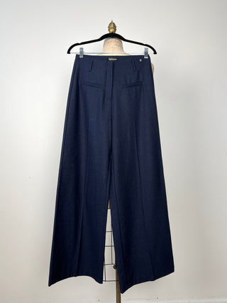 Navy Wide Leg Flared Pants (XS/S)