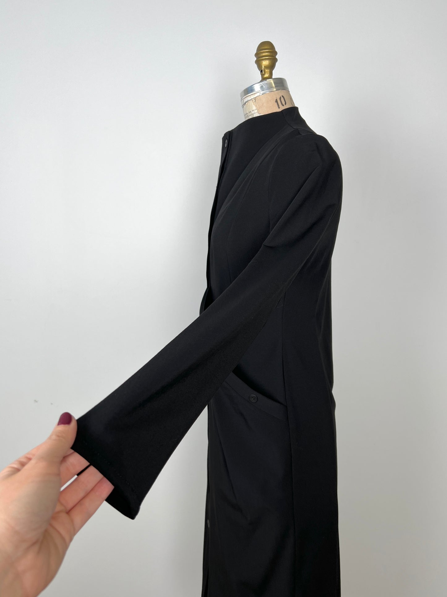 Robe/Veste cintrée noire à poches drapées (S)