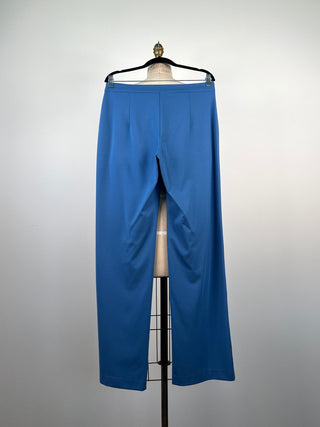 Pantalon mou chic à coupe droite bleu  (M)