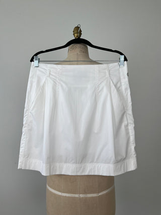 Jupe short blanche en popeline de coton (10)