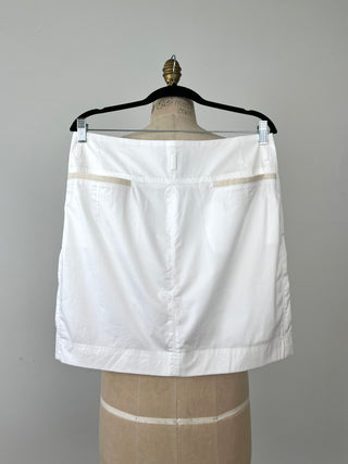 Jupe short blanche en popeline de coton (10)