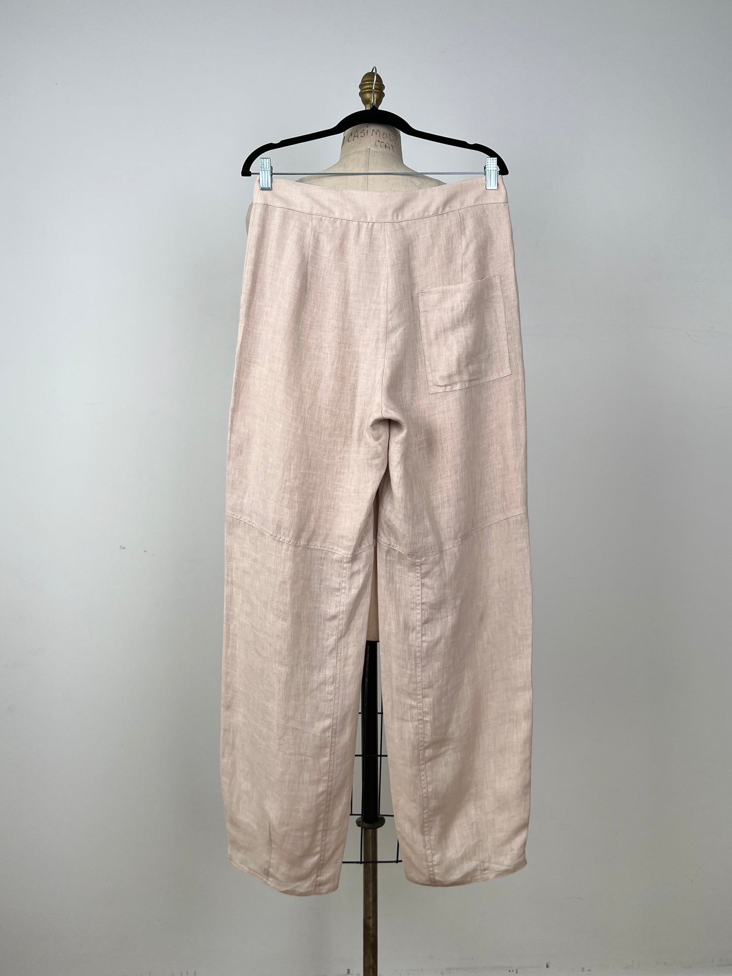 Pantalon en lin rosé à pendrioche Timeless (S)
