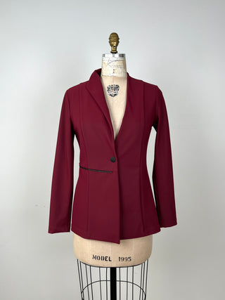 Blazer asymétrique bourgogne lavable (S)