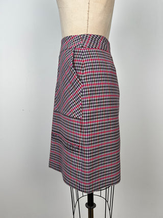 Washable pink, black and purple houndstooth skirt (2+4)