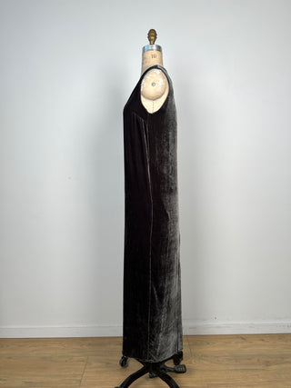 Timeless anthracite velvet dress (XS)