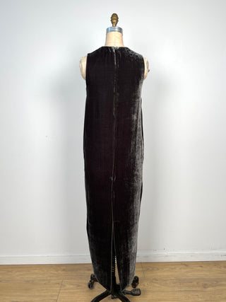 Timeless anthracite velvet dress (XS)