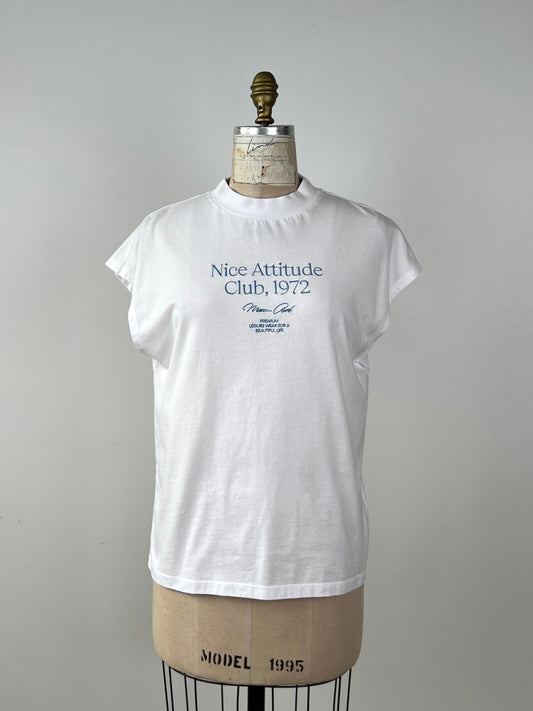 T-shirt blanc à broderies " Nice Attitude Club" (6)