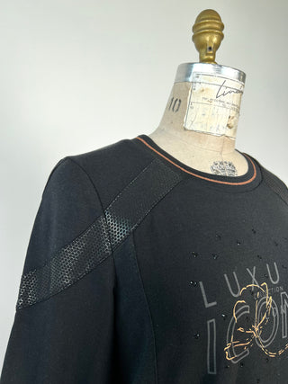 Extremely soft black sweater with copper details (6)