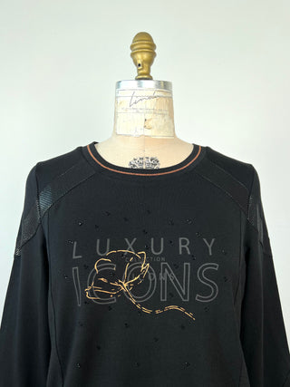 Extremely soft black sweater with copper details (6)