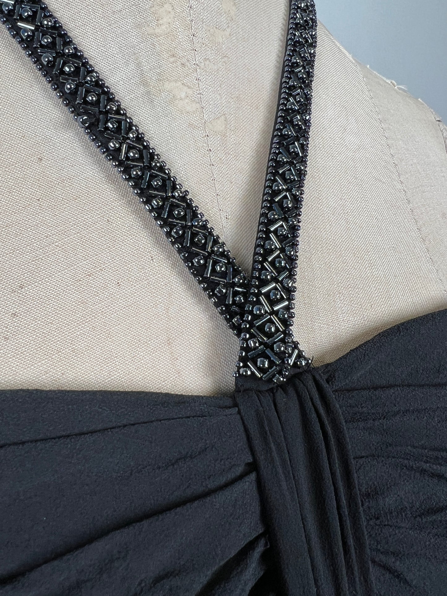 Robe bustier noire en pure soie (XXS)