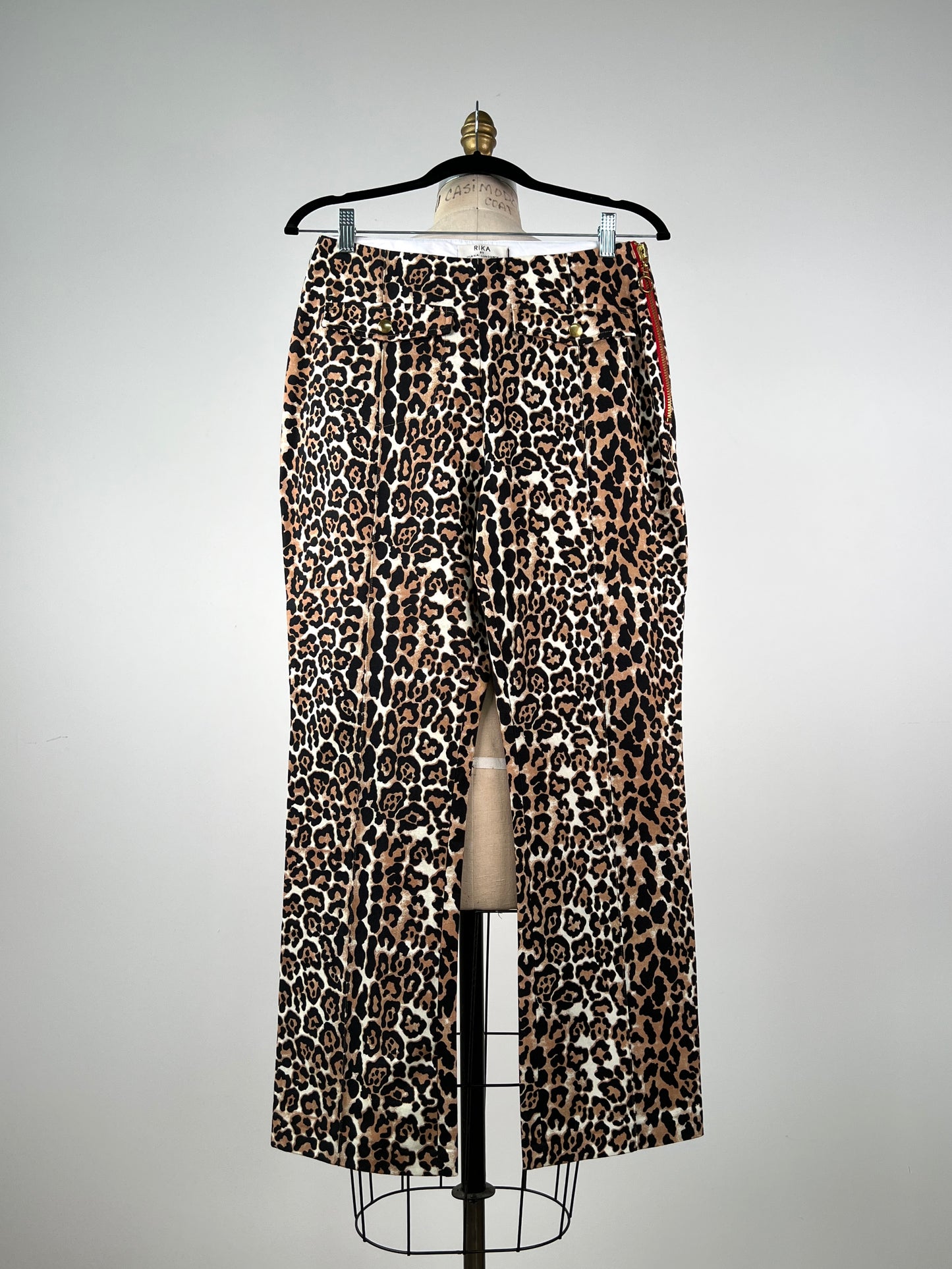 Pantalon en denim imprimé léopard lavable (S)