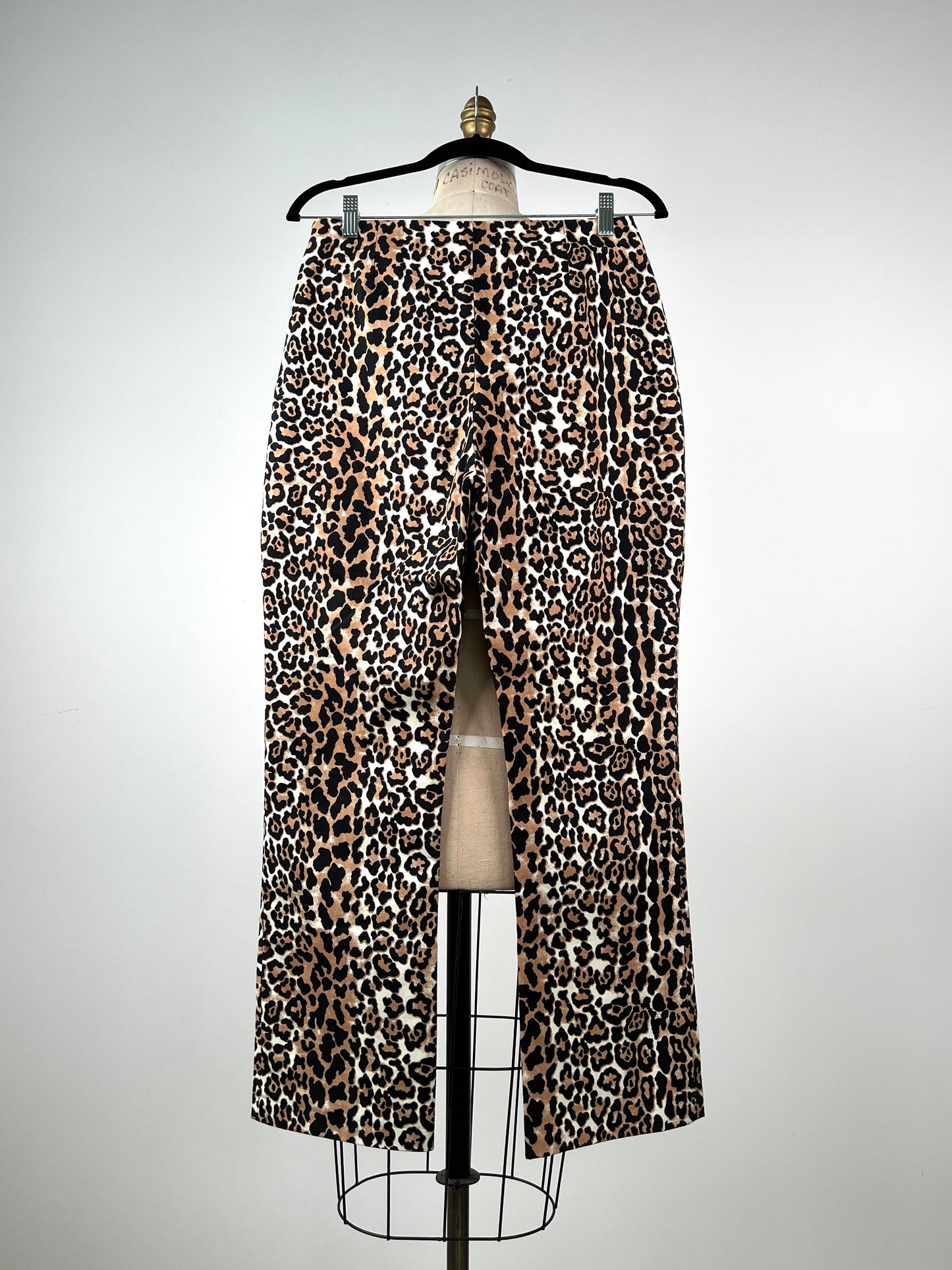 Pantalon en denim imprimé léopard lavable (S)