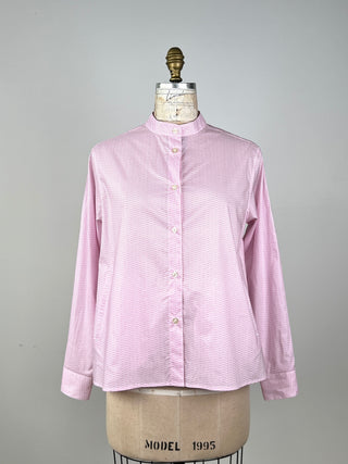 Soft pink millefeuille print trapeze blouse (6)