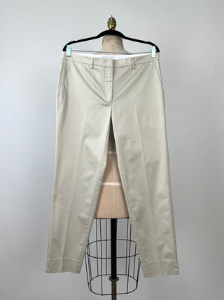 Greige cigarette pants in washable cotton poplin (10)