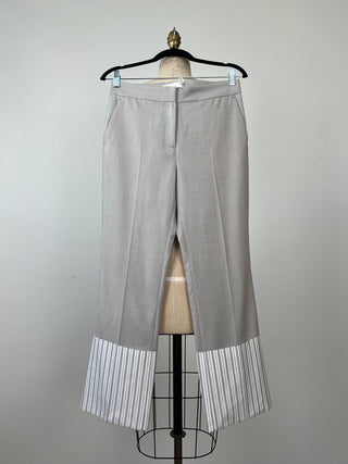 Grey tailored trousers with contrasting cuffs (S)