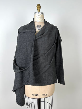 Grey asymmetrical open modular jacket (XS to M)