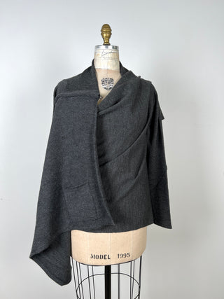 Grey asymmetrical open modular jacket (XS to M)