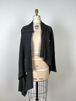 Grey asymmetrical open modular jacket (XS to M)