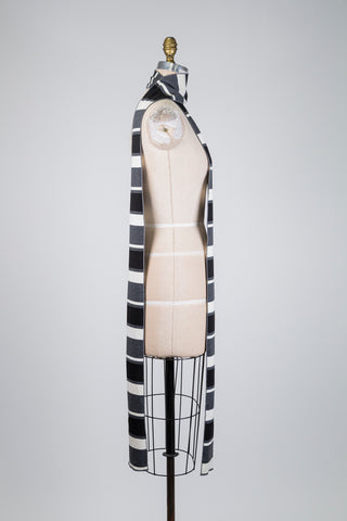 Black, cream, and grey striped scarf (OS)