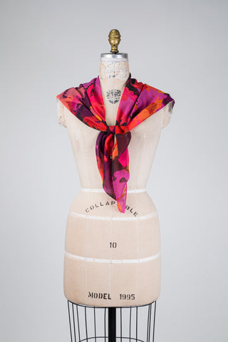 Foulard carré diaphane expression libre (TU)