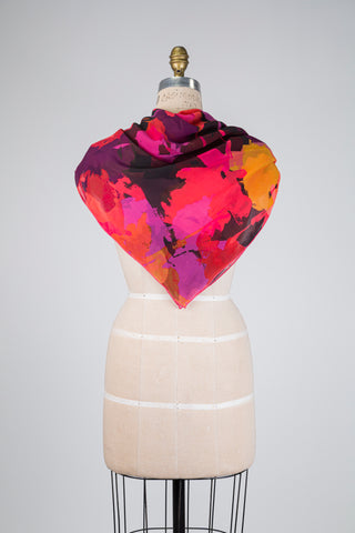Foulard carré diaphane expression libre (TU)