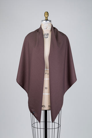 Foulard carré brun à fines rayures crème (TU)
