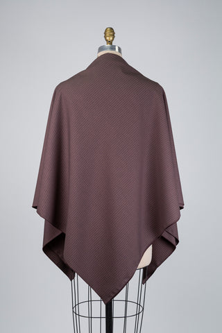 Foulard carré brun à fines rayures crème (TU)