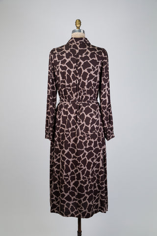 Brown animal print shirt dress (4 to 8)