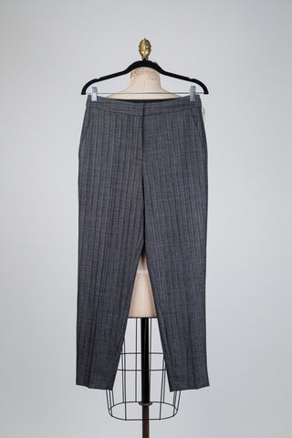 Pantalon cigarette gris à fines rayures dorées (6-8-12-14-16)