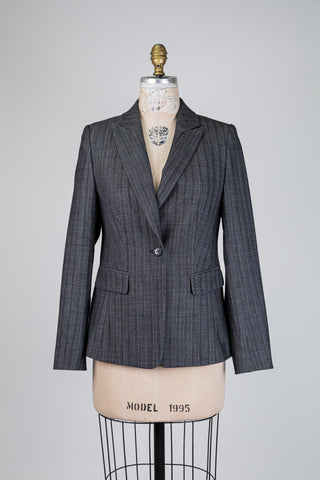 Blazer gris à fines rayures dorées (6 à 14)