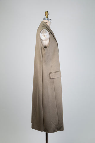 Veste sans manches grège minéral façon blazer (14+16)
