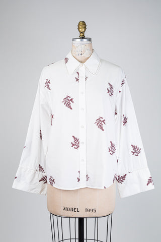 Chemisier blanc à broderie feuillage (4 à 8)
