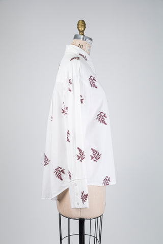 Chemisier blanc à broderie feuillage (4 à 8)