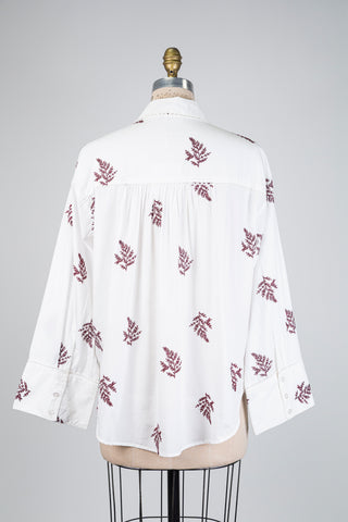 Chemisier blanc à broderie feuillage (4 à 8)