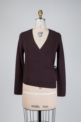 Chocolate brown wrap top (8+10)