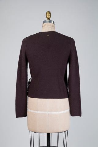 Chocolate brown wrap top (8+10)