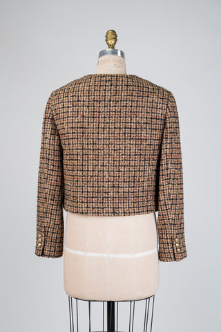 Nut brown plaid short jacket (4-8-10)
