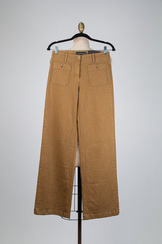 Hazelnut brown stretch denim trousers (4+10)
