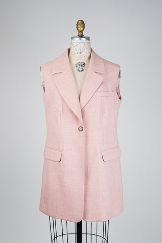 Blazer sans manches rose chiné (4+10)